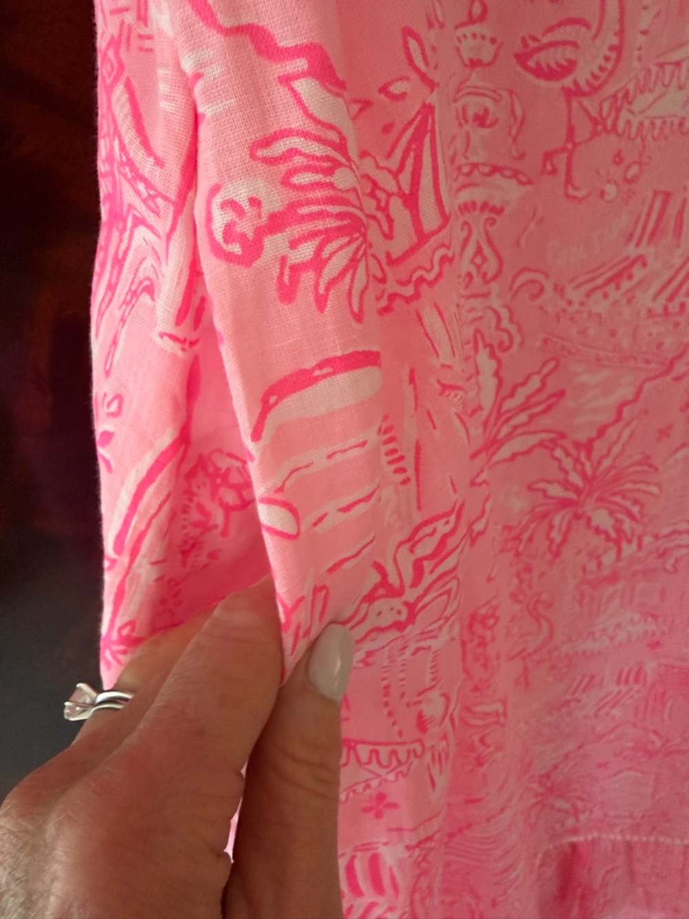 NWT Lilly Pulitzer Rosalie Linen Maxi Dress Penny’s Playground Pink Toile Size 6 - Picture 11 of 16